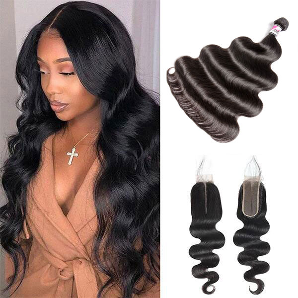 Stema Body Wave Virgin Hair With 2x6 Deep Part Transparent Lace Closure